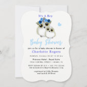 フールお洒落ズキュート男の赤ちゃんシャワー 招待状 (正面)