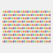 フールとストライプ紙2枚 ラッピングペーパーシート (正面3)