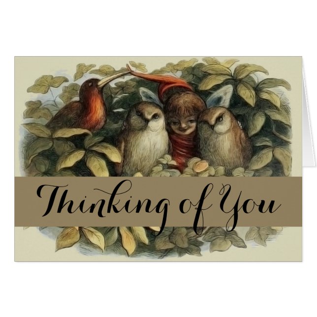 フールと小妖精や小人妖精自然イラストレーション (正面横)