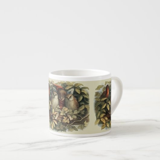 フールと小妖精や小人妖精自然イラストレーション エスプレッソカップ (正面右)