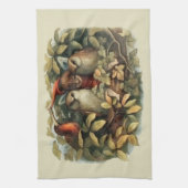 フールと小妖精や小人妖精自然イラストレーション キッチンタオル (縦)