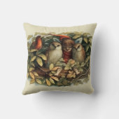 フールと小妖精や小人妖精自然イラストレーション クッション (裏面)