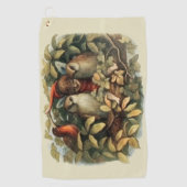 フールと小妖精や小人妖精自然イラストレーション ゴルフタオル (正面)