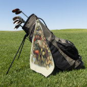 フールと小妖精や小人妖精自然イラストレーション ゴルフタオル (グリーン)