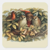 フールと小妖精や小人妖精自然イラストレーション スクエアシール (正面)