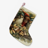フールと小妖精や小人妖精自然イラストレーション スモールクリスマスストッキング (正面 (吊り時))