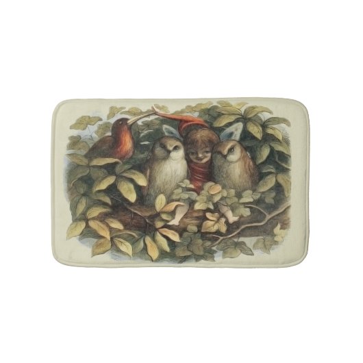 フールと小妖精や小人妖精自然イラストレーション バスマット (正面)