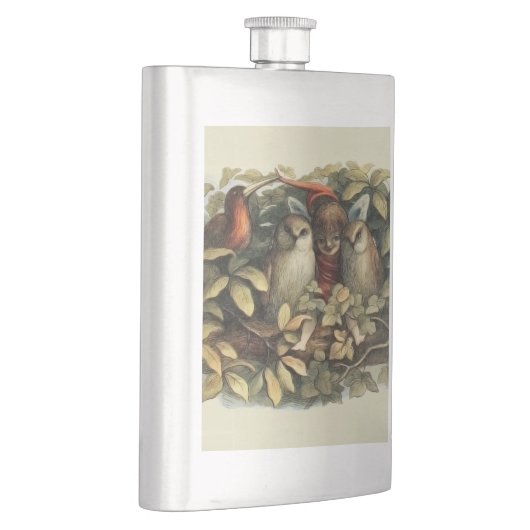 フールと小妖精や小人妖精自然イラストレーション フラスク (右)