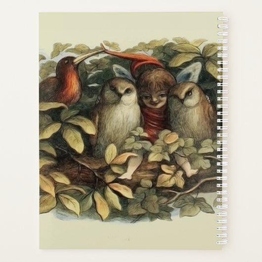 フールと小妖精や小人妖精自然イラストレーション プランナー手帳 (裏面)