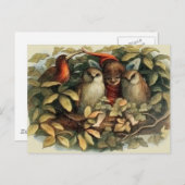 フールと小妖精や小人妖精自然イラストレーション ポストカード (正面/裏面)