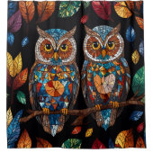 フールのステンドグラスのモザイク浴室 シャワーカーテン (正面)