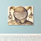 フールの帽子の世界地図 キャンバスプリント (インサイチュ (ウッドフロア))