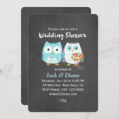 フールウェディングシャワーカップルかわいい花嫁と花婿 招待状 (正面/裏面)
