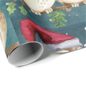 フールスクリスマスイブカドリングカップルSanta Hat ラッピングペーパー (ロールコーナー)