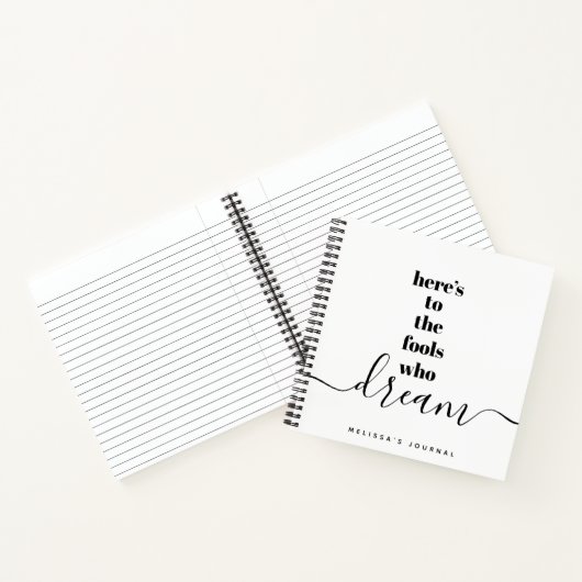 フールズウィズドリーム引用文はっきりした白黒記念 ノートブック (内部)