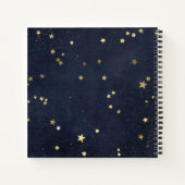 フールズドリームドリーム引用文金ゴールドスターネイビーキープサケ ノートブック (裏面)