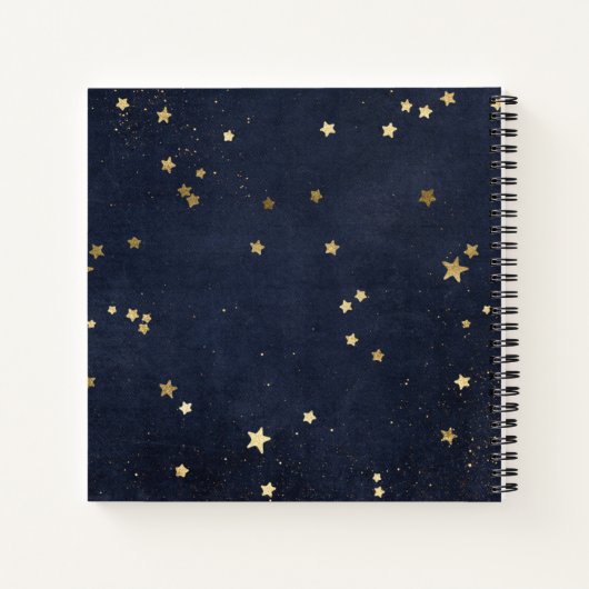 フールズドリームドリーム引用文金ゴールドスターネイビーキープサケ ノートブック (裏面)