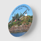 フールズヘッドライトハウスメインラウンドウォールクロック ラウンド壁時計 (傾斜)