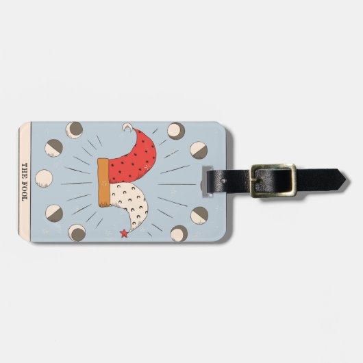 フールタロットカードの旅ジェスターハットムーンフェイズ ラゲッジタグ (正面横)