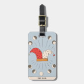 フールタロットカードの旅ジェスターハットムーンフェイズ ラゲッジタグ (正面縦)