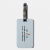 フールタロットカードの旅ジェスターハットムーンフェイズ ラゲッジタグ (裏面縦)