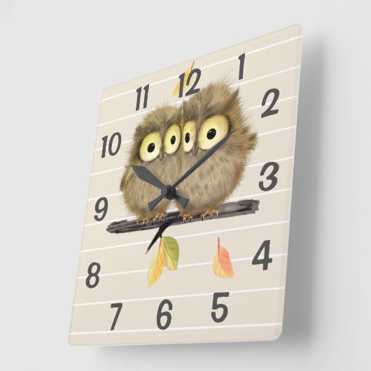 フールパーソナライズされたズウォールクロック スクエア壁時計 (傾斜)