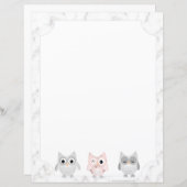 フール白い大理石のルック縁どス書き紙 (正面/裏面)