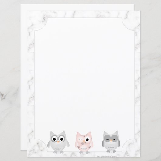 フール白い大理石のルック縁どス書き紙 (正面/裏面)