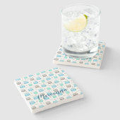 フール&ブランチパターンストーンコースター ストーンコースター (横)