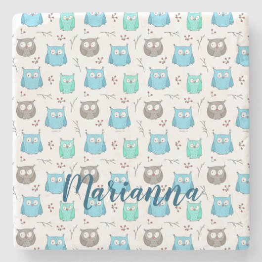 フール&ブランチパターンストーンコースター ストーンコースター (正面)