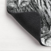 フール、ヴィンテージ版木、銅版、版画 マウスパッド (コーナー)
