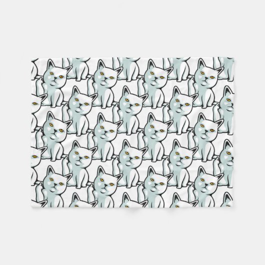 フー猫のおもしろい失礼な手のジェスチャー フリースブランケット (正面(横))