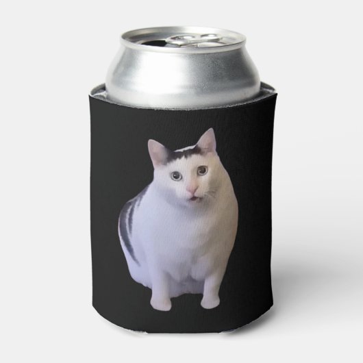 フー猫ミーム両面ブラック 缶クーラー (缶正面)