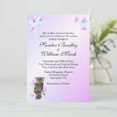 フー・ズ・ゲッティング・マリード パープル・オウル・ウェディング 招待状 (スタンド正面)