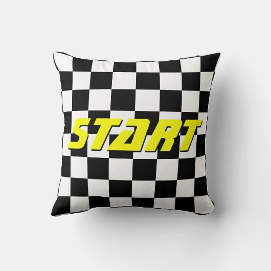 フ市松模様にラグ自動レーシングパターン クッション (裏面)