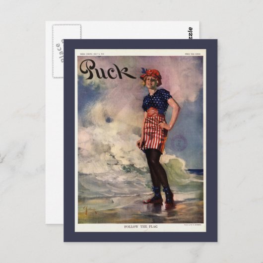 フ後を追ラグヴィンテージ雑誌の表紙。 ポストカード (正面/裏面)