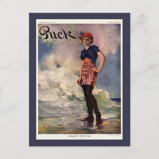 フ後を追ラグヴィンテージ雑誌の表紙。 ポストカード (正面)