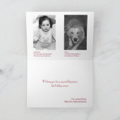 フ数々のォトレッドストライプのクリスマス シーズンカード (内部)