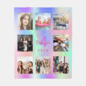 フ最高のィーズ写真カスタムコラージュ虹の紫 フリースブランケット (正面)