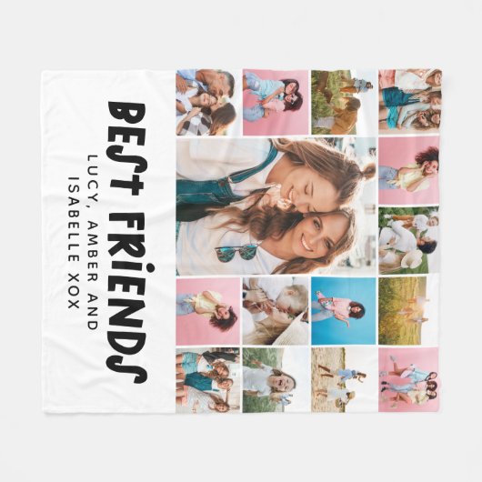 フ最高のミニマルォン白黒15枚モダン写真 フリースブランケット (正面(横))