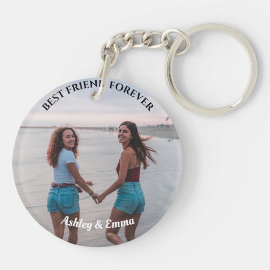 フ最高のレンズフォーエバカスタムー2写真と名前 キーホルダー (裏面)