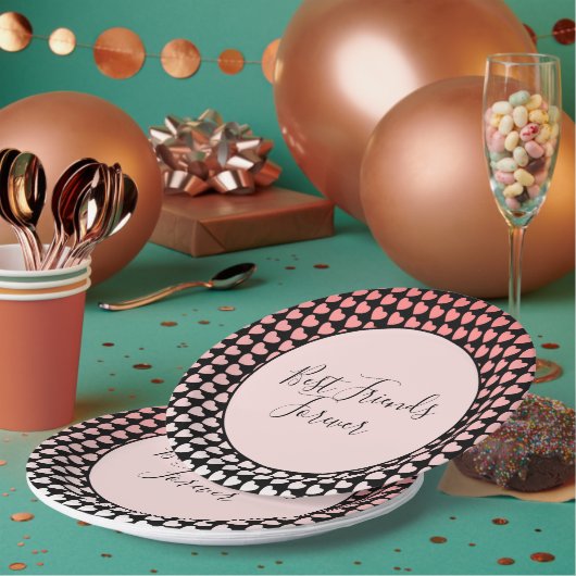 フ最高のレンズ・フォーバー・ピンク・ハート ペーパープレート (複数)