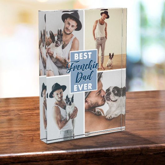 フ最高のレンチーパパリーバ父の日ブルドッグフランスの フォトブロック