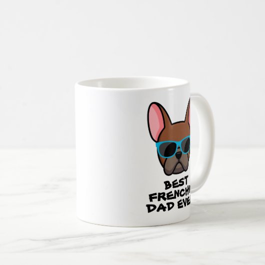 フ最高のレンチーパパ父の日レッドファウンフレンチー コーヒーマグカップ (正面右)