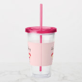 フ最高のレントガレンティネスデイ赤面ピンクハート名 アクリルタンブラー (右)