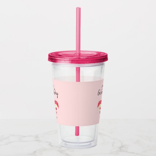 フ最高のレントガレンティネスデイ赤面ピンクハート名 アクリルタンブラー (右)