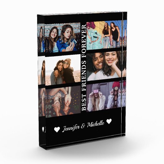 フ最高のレンドフォーエバカスタムー6フォトコラージュ&ネーム フォトブロック (左)