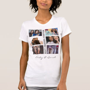 フ最高のレンドフォーエバカスタムー6フォトコラージュ&ネーム Tシャツ