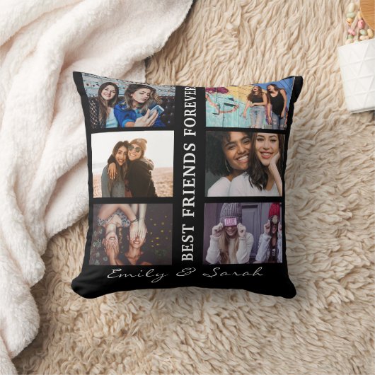 フ最高のレンドフカスタムォーエバー6フォトコラージュ&ネーム クッション (ブランケット)