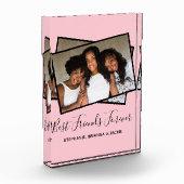 フ最高のレンモダンズフォトピンクパーソナライズされた写真 フォトブロック (左)